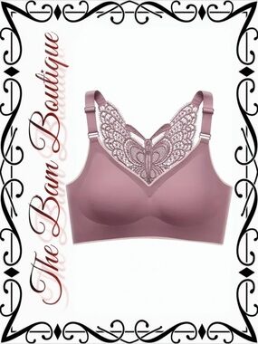 Plus Size Soft Lace-Back Wireless Bra